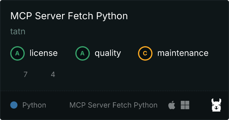 Server Fetch Python MCP server
