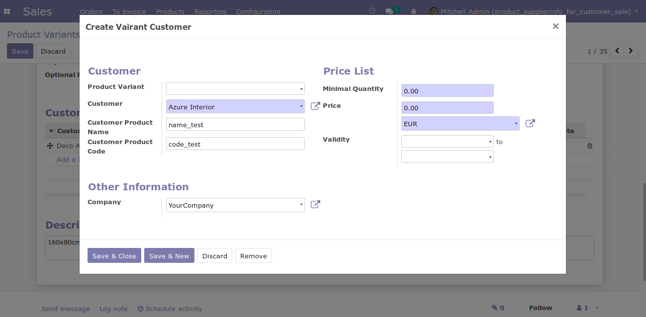 Configure customer codes