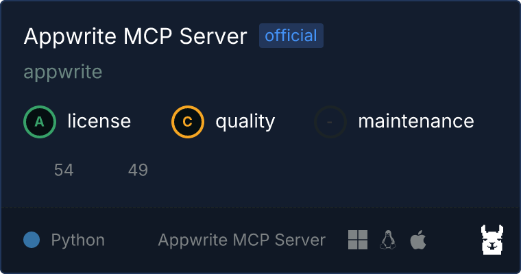 Appwrite MCP server