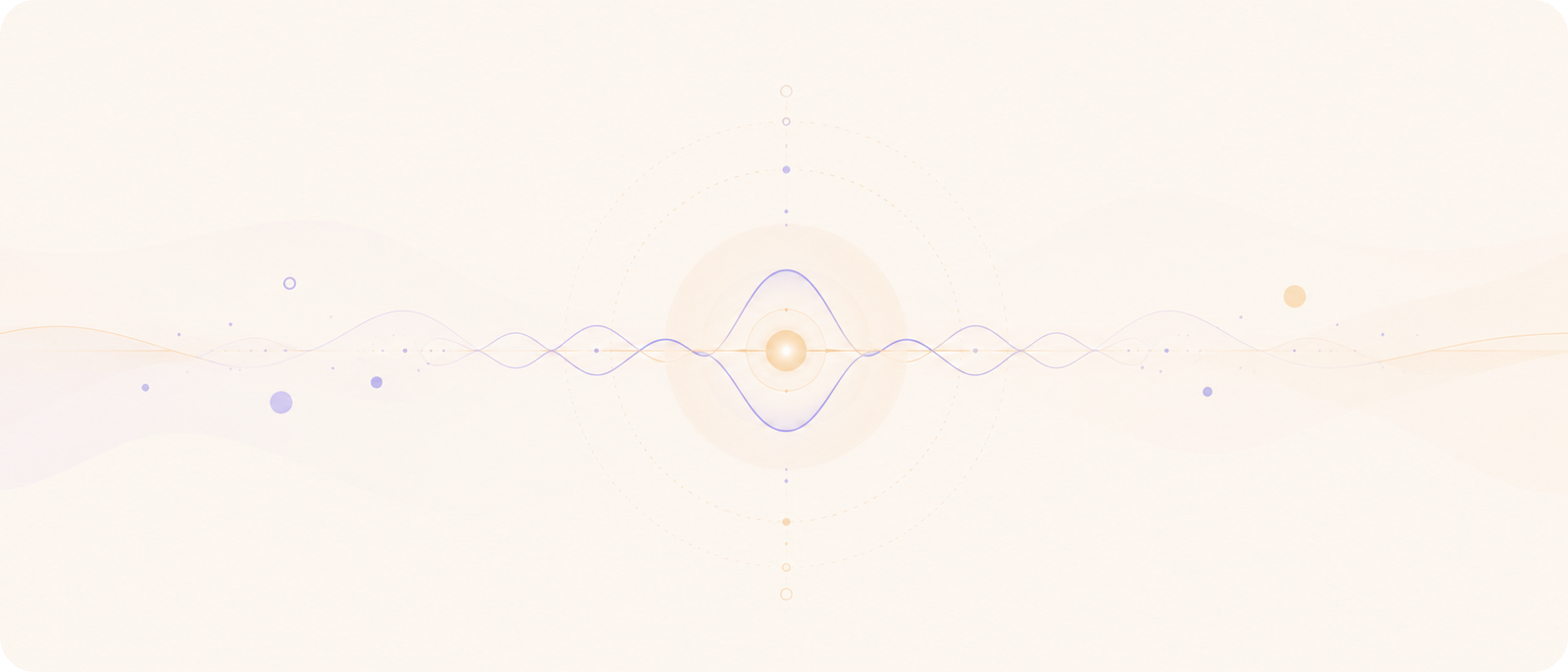 A waveform running the width of the image, gathering into a single bright pulse at its centre with concentric rings spreading from it