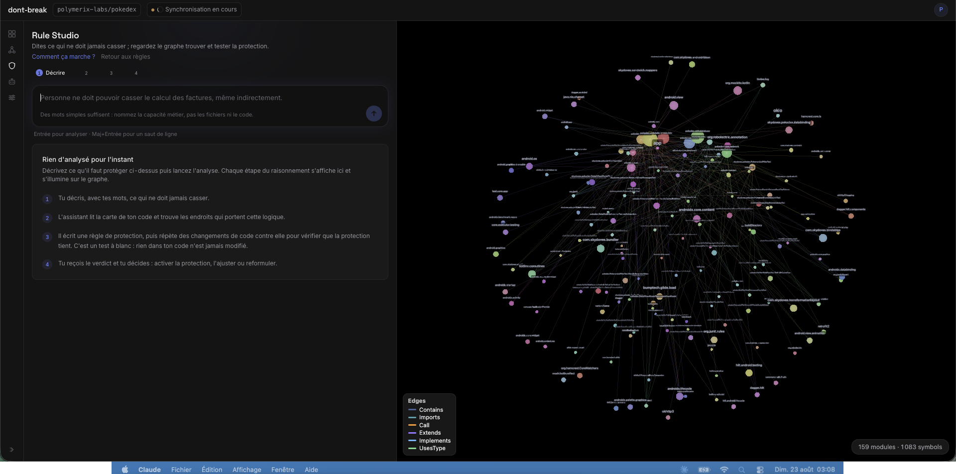 Rule Studio: describe what must never break, watch the graph find and test the protection