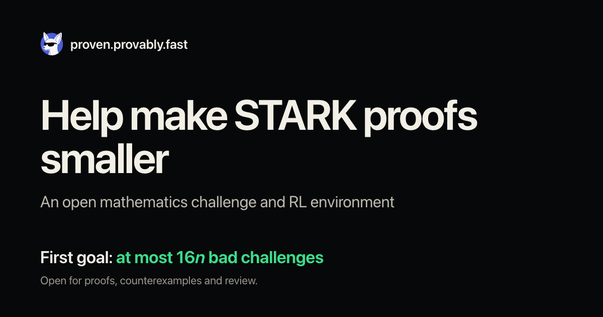 proven.provably.fast: the live challenge card