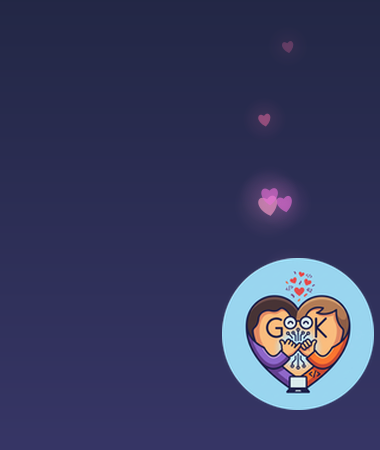 Folded icon with floating hearts