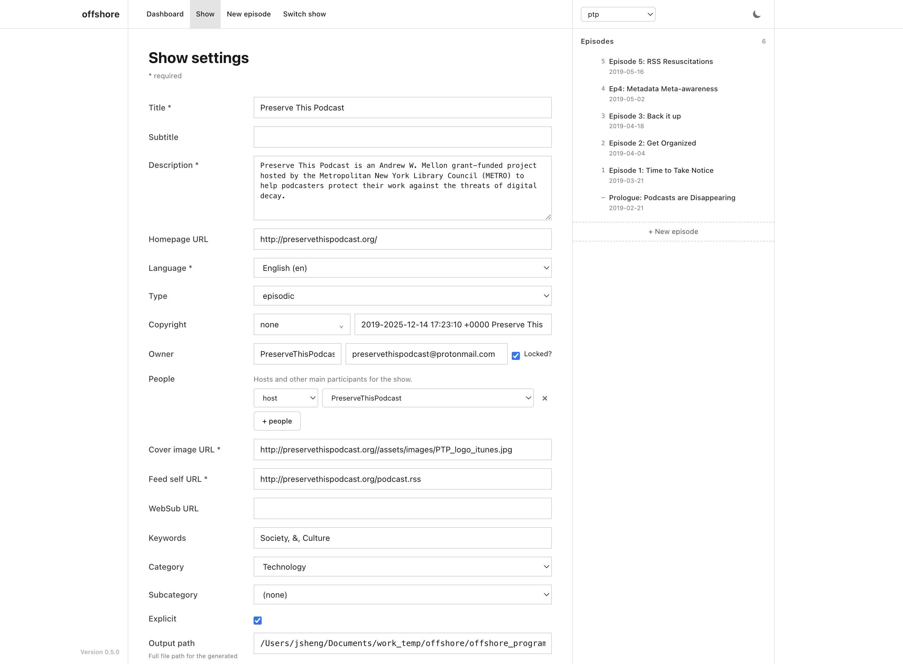 Episode editor