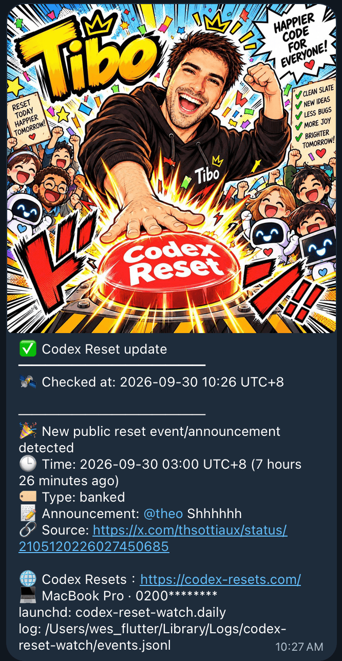 Current reset event result