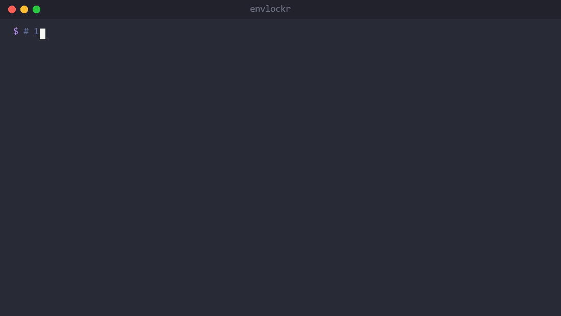 EnvLockr demo: add, run, verify