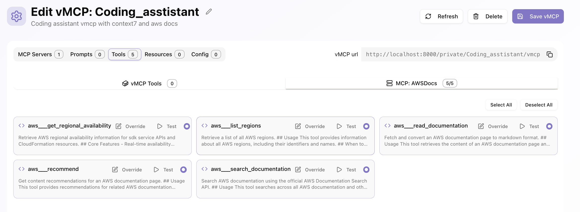 Filter and Edit Tools in vMCP