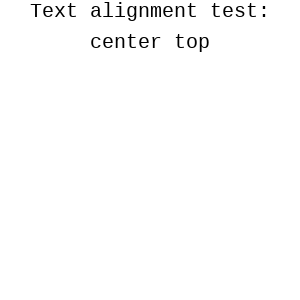 Horizontal alignment: center; Vertical alignment: top