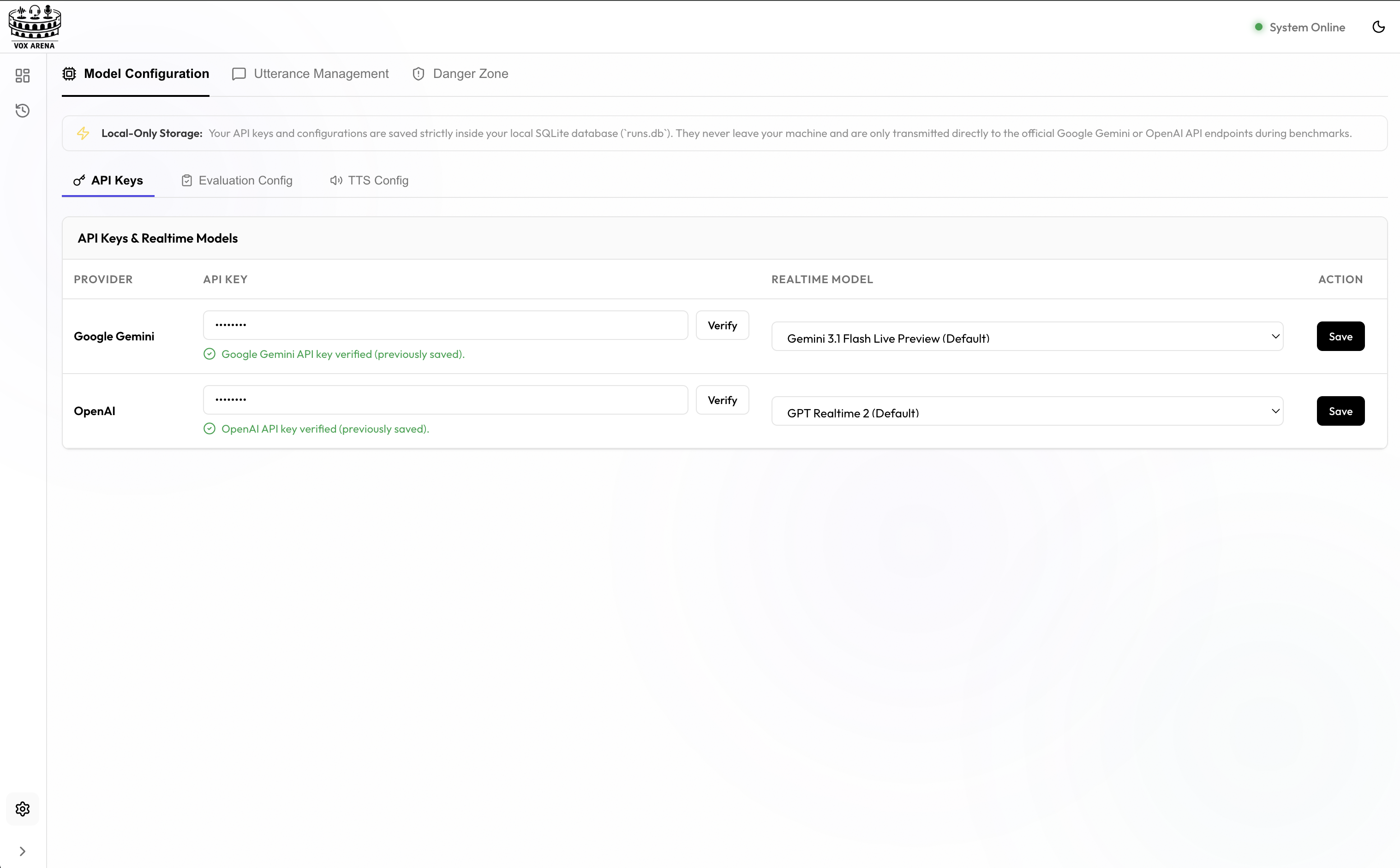 Provider Model Settings