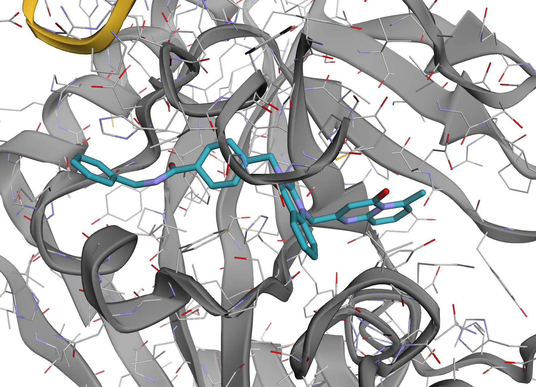 4TOS protein-ligand rendering with ligand sticks