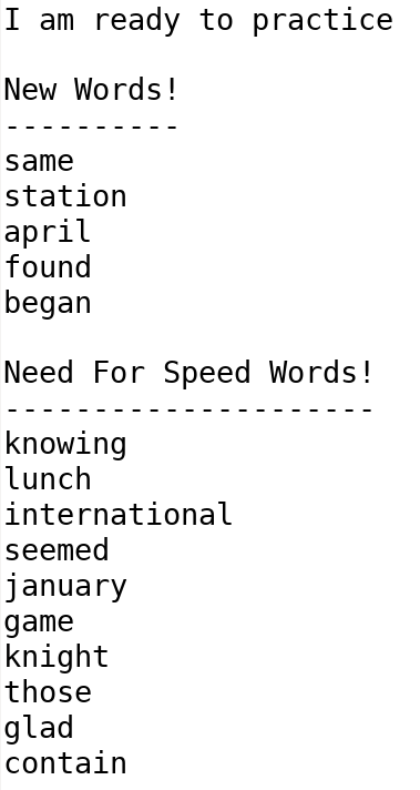 Practice Words