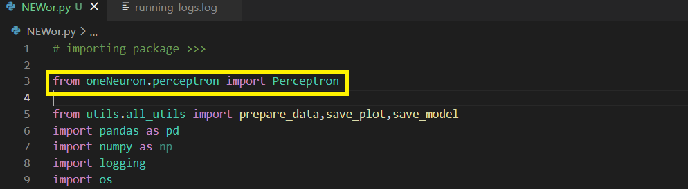 Importing >>>