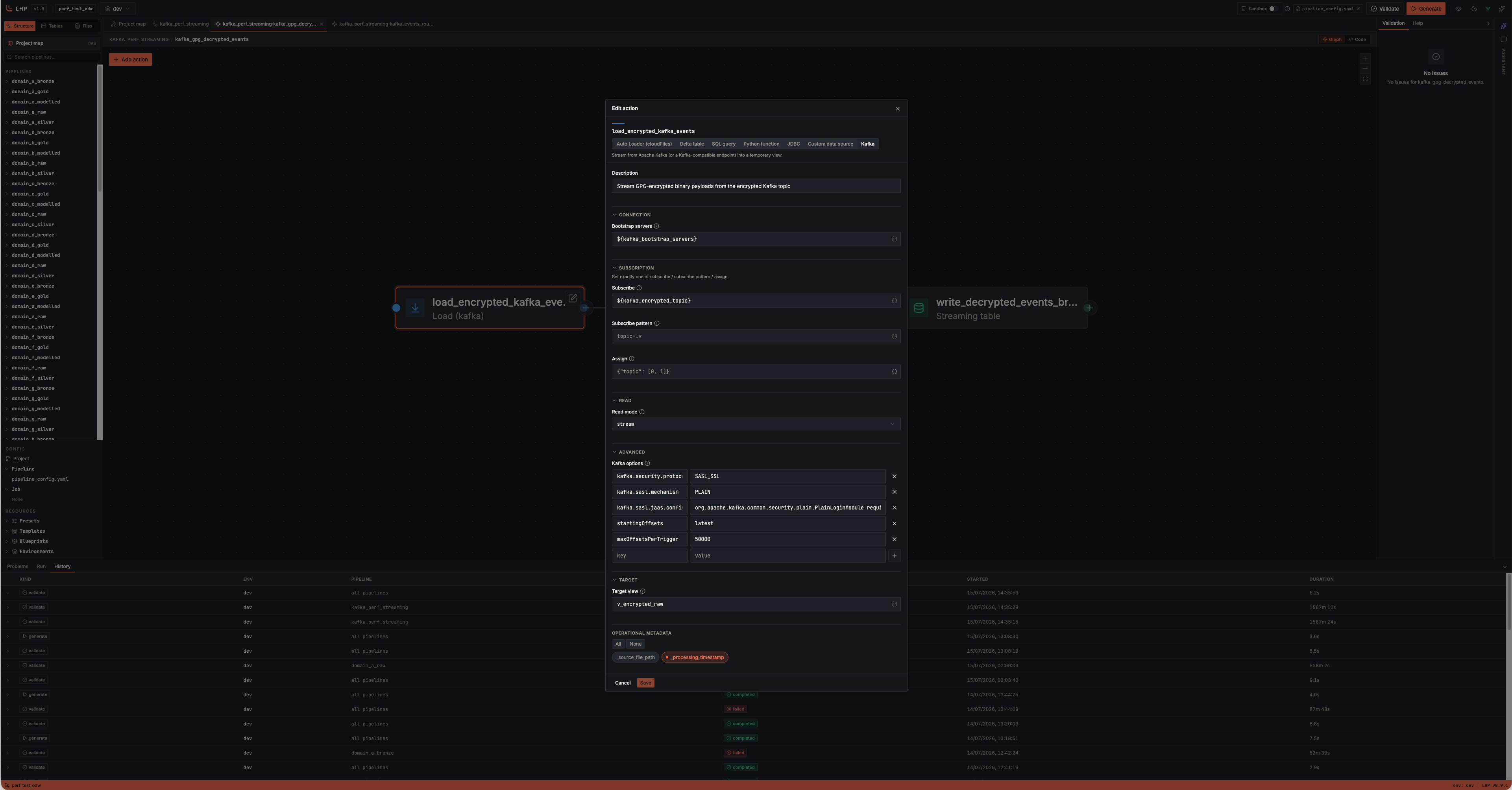 LakehousePlumber Web IDE — action editor