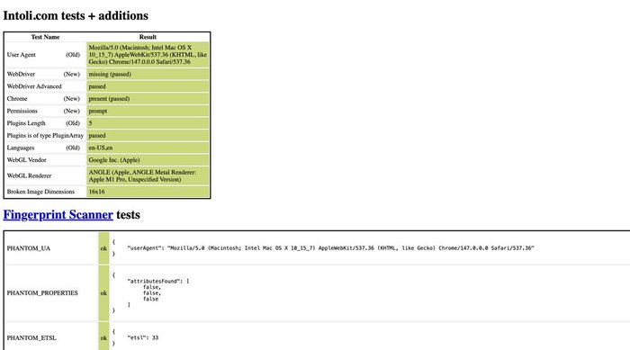 Fingerprint tests all passed
