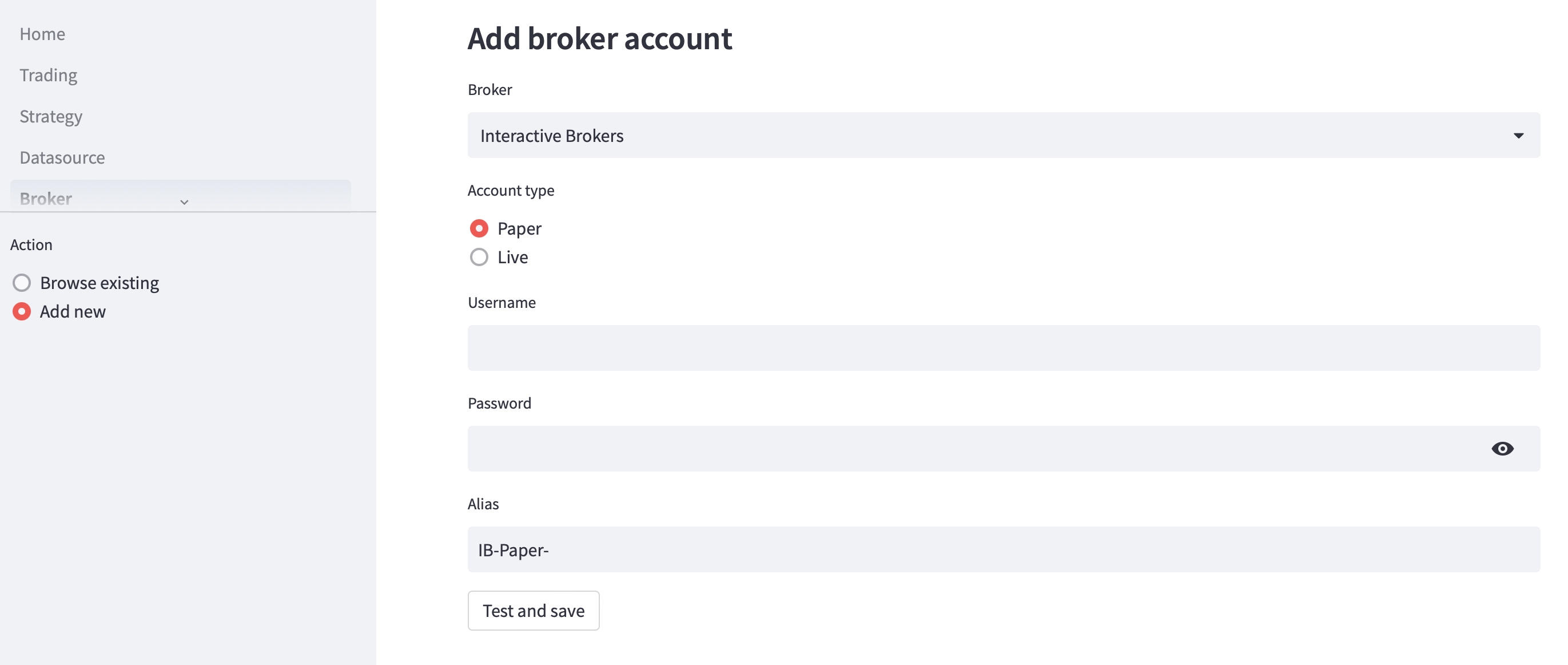 Minitrade web UI - performance 