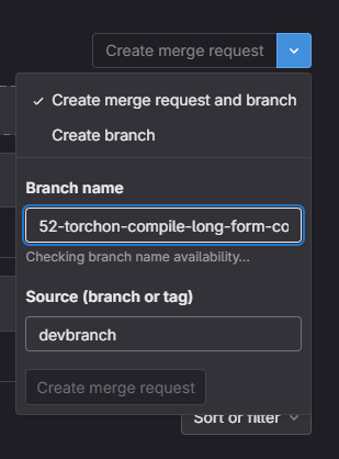 easily use the GUI to make a branch
