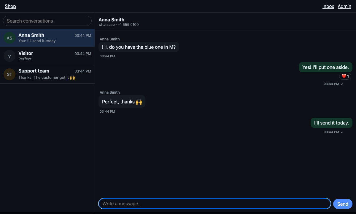 The inbox, dark