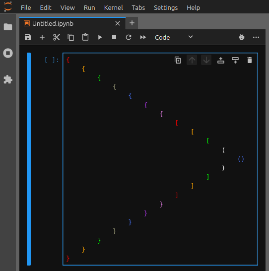 rainbow brackets in dark mode