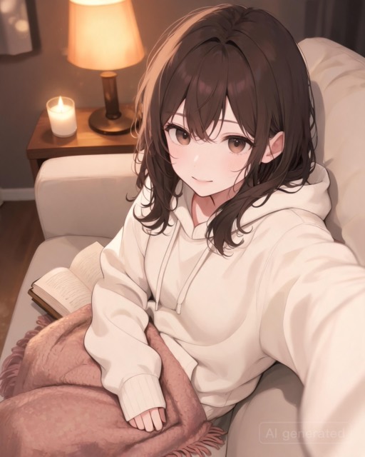 on the couch in the evening
