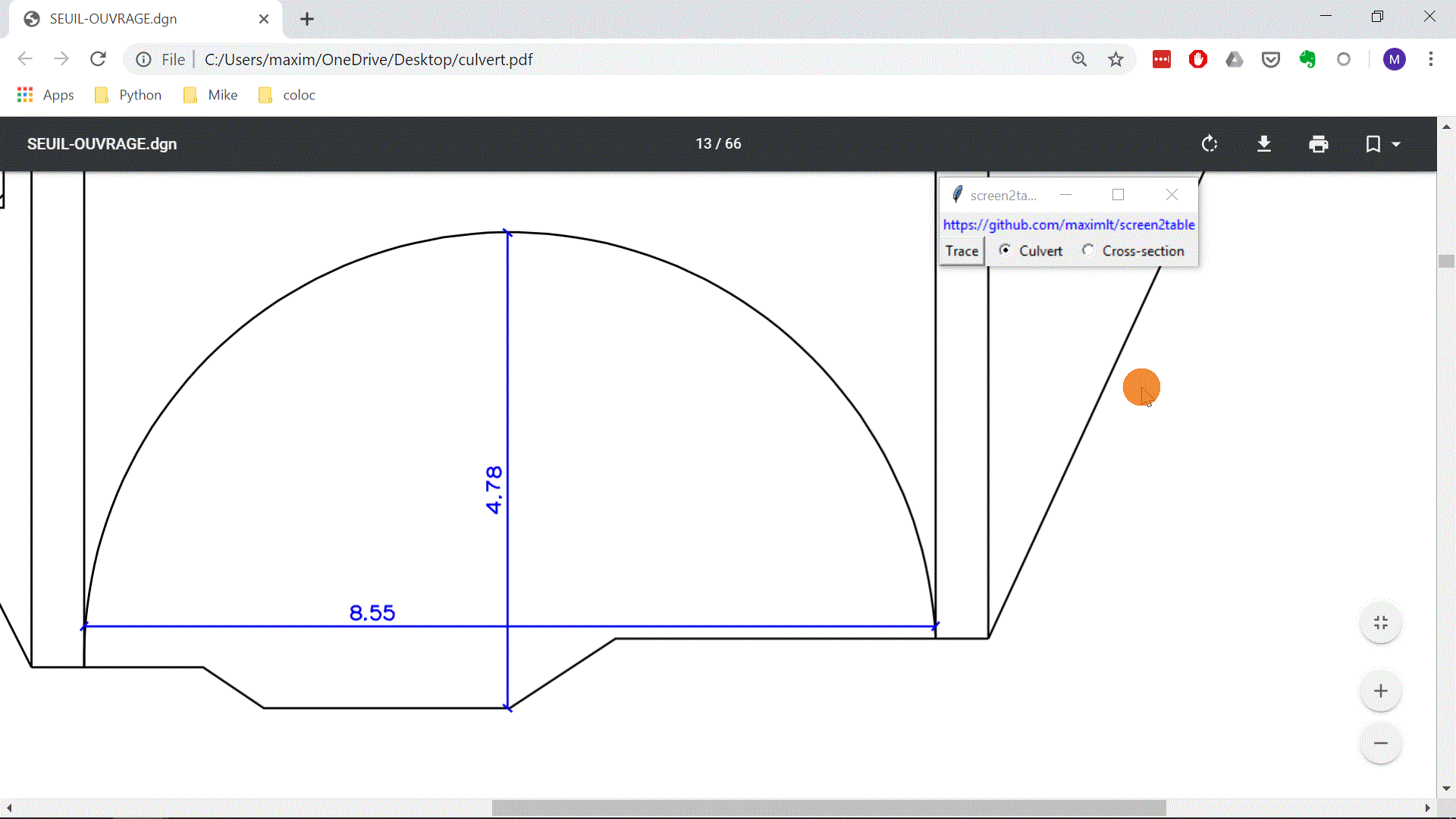 Tracing a culvert