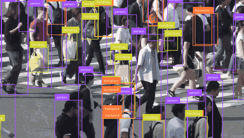 YOLO-NAS-L detections on the Shibuya crossing