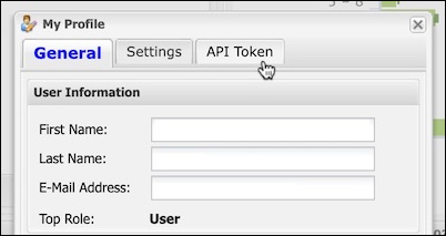 Screenshot of "API Token" tab