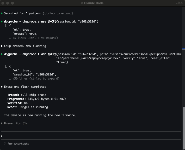 Erasing and flashing firmware