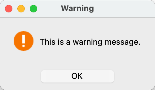 Warning Dialog