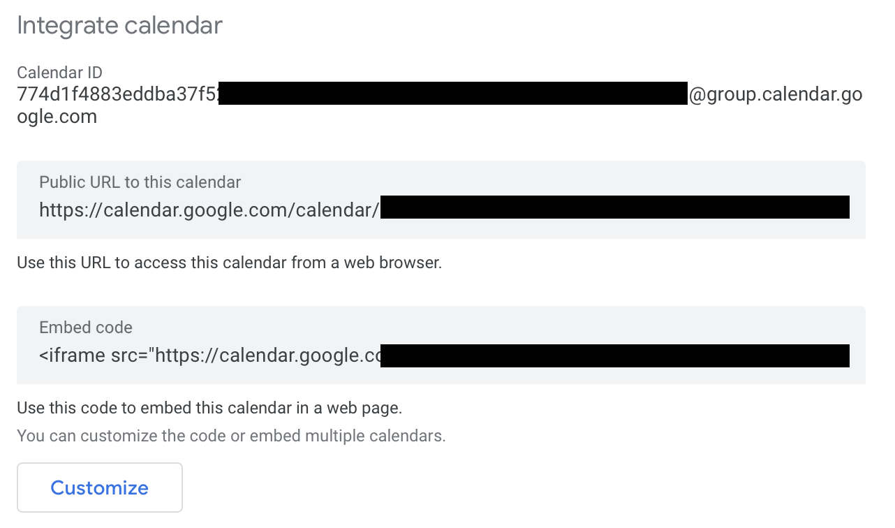 Google Calendar ID