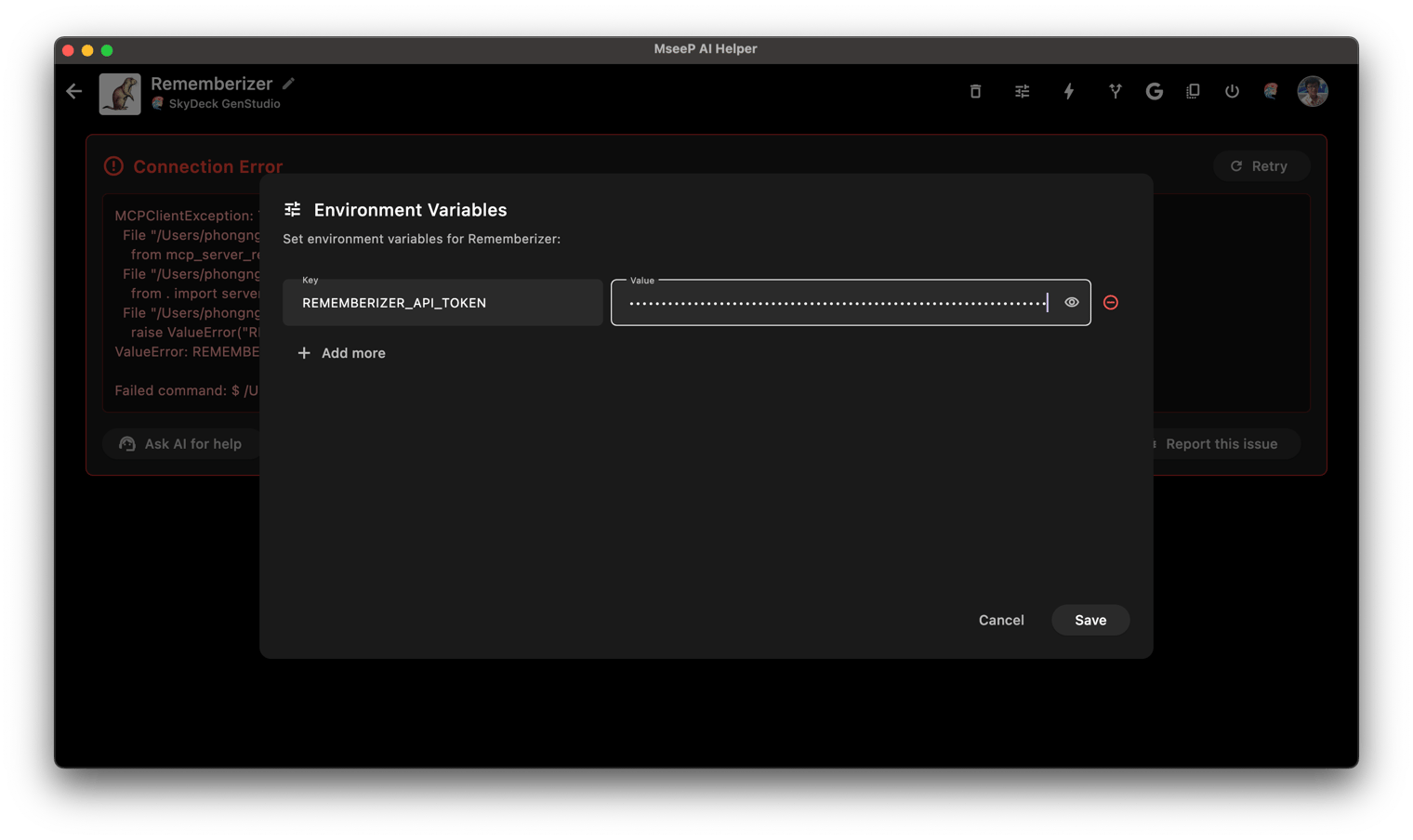 MseeP AI Helper Configuration