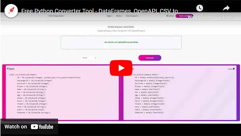 Python Data Converter - Converter library for CSV, OpenAPI, Pandas DF, URLs using a simple Drag & Drop UI - EULA license.