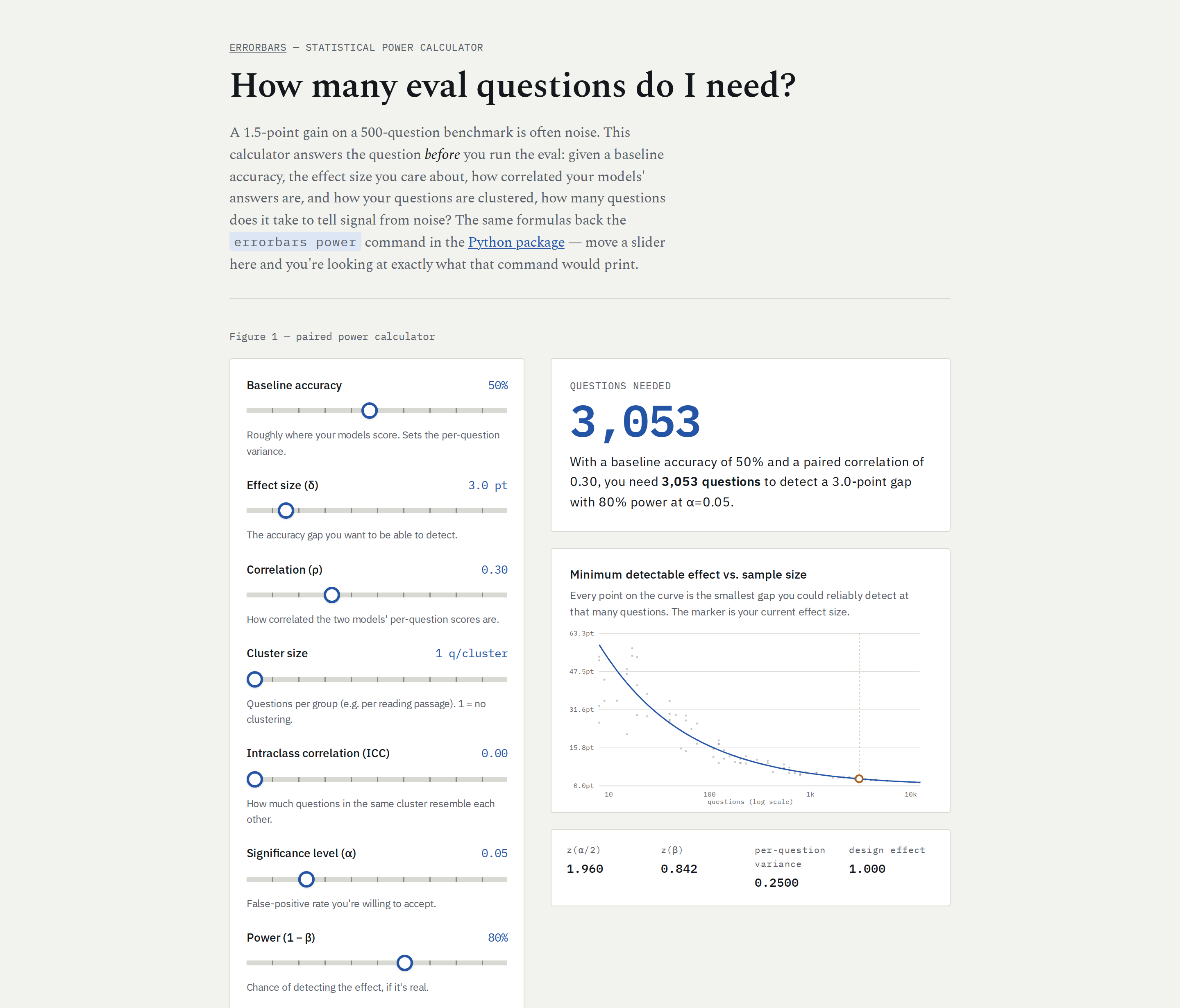 Power calculator