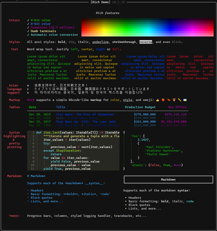 Rich-demo screenshot