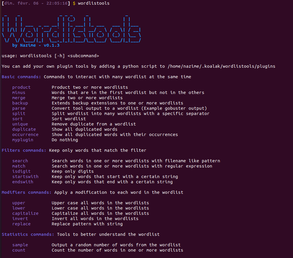 wordlistools demo