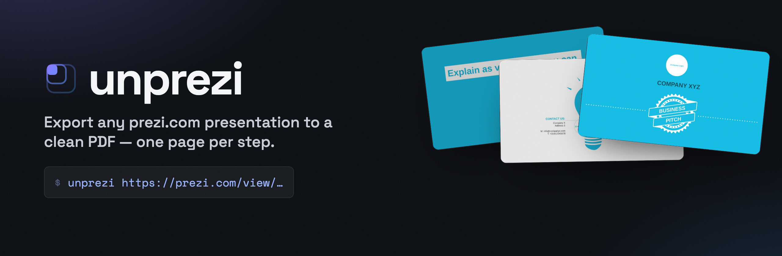 unprezi — export any prezi.com presentation to a clean PDF