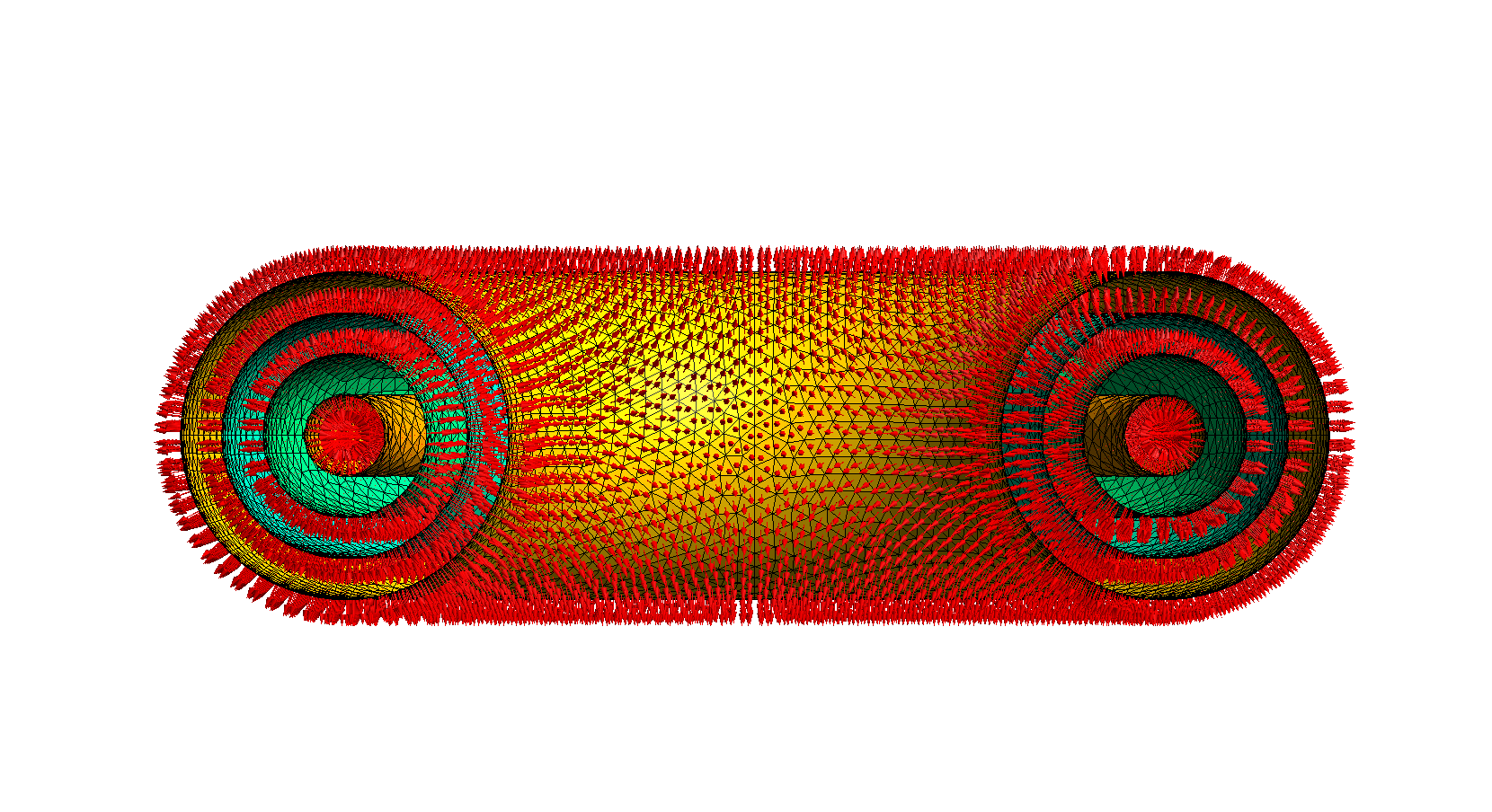 Rendered mesh with normals.