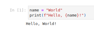 Hello, World! output
