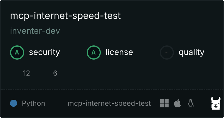 mcp-internet-speed-test MCP server