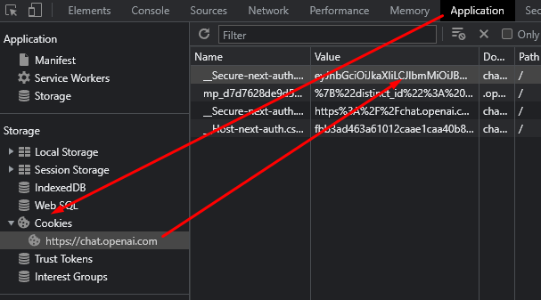 Cookie value example