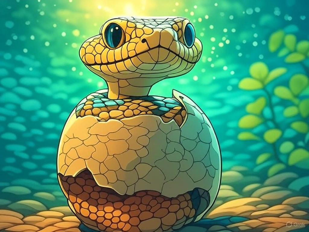 cute snake hatching
