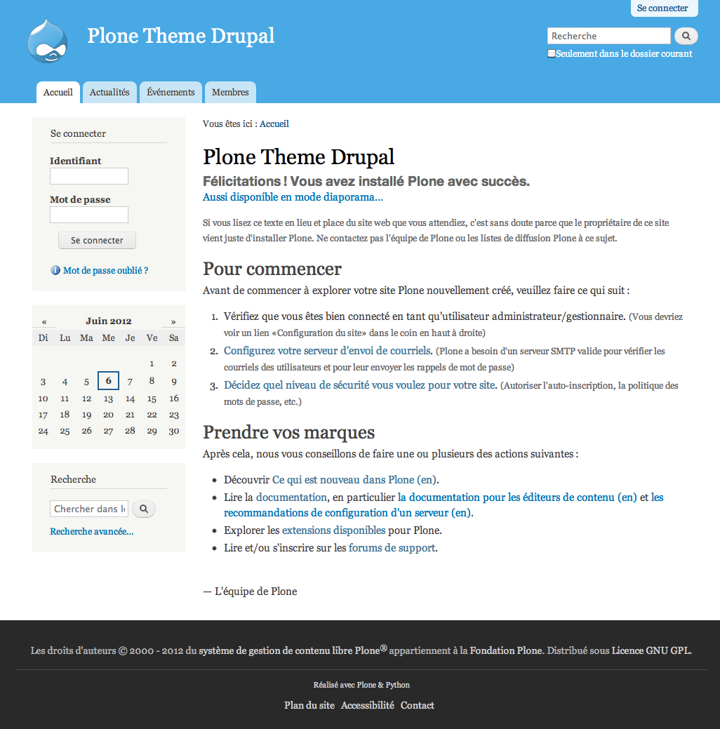 Plone Theme Drupal Screenshot