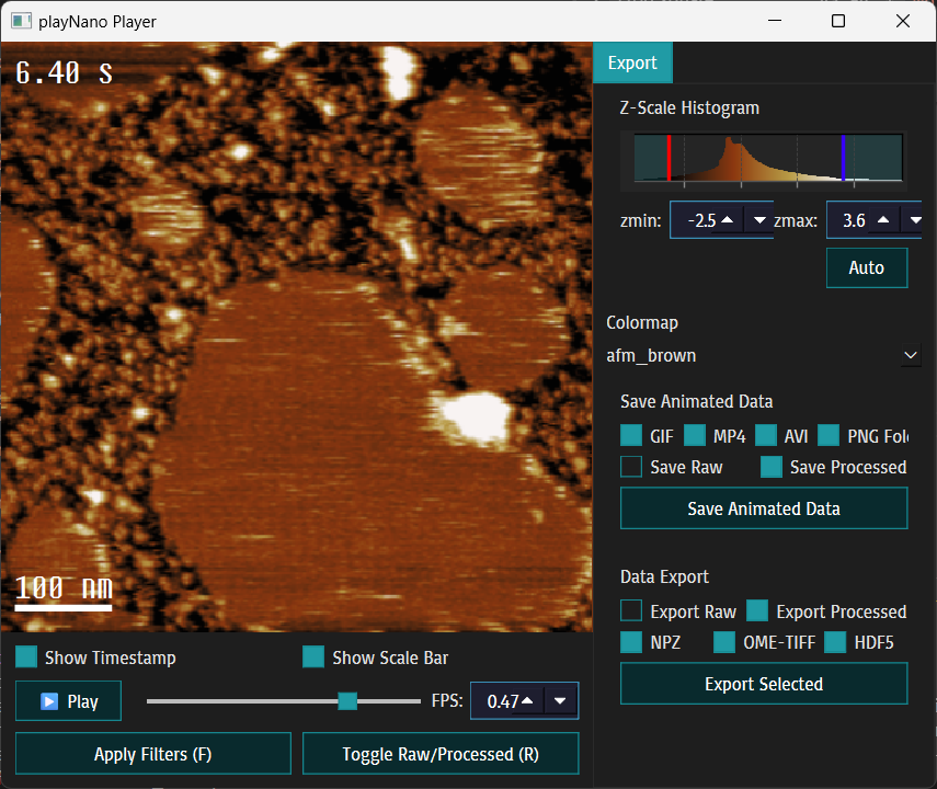 playNano GUI main window