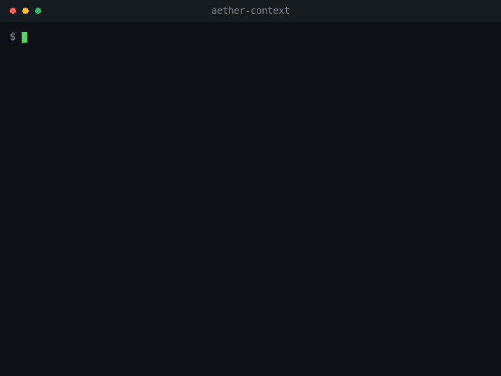 npx aether-context: guided setup, a clean doctor check, and pool status - real terminal output