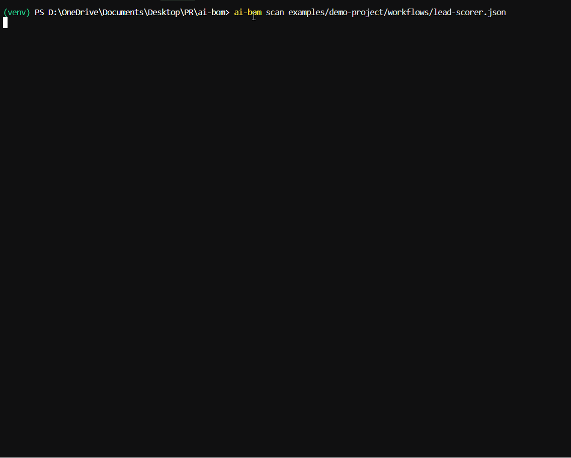 ai-bom CLI demo