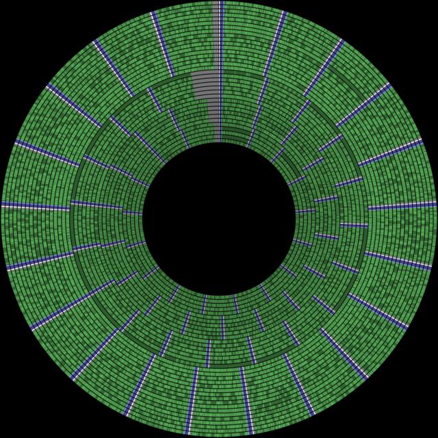 Colors show interpretation of disk structure