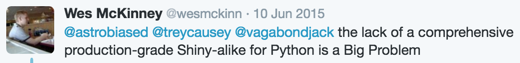 @astrobiased @treycausey @vagabondjack the lack of a comprehensive production-grade Shiny-alike for Python is a Big Problem