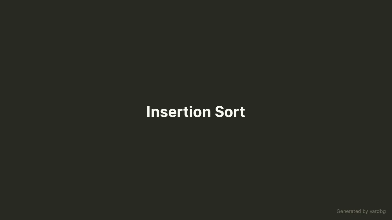 Insertion Sort Demo