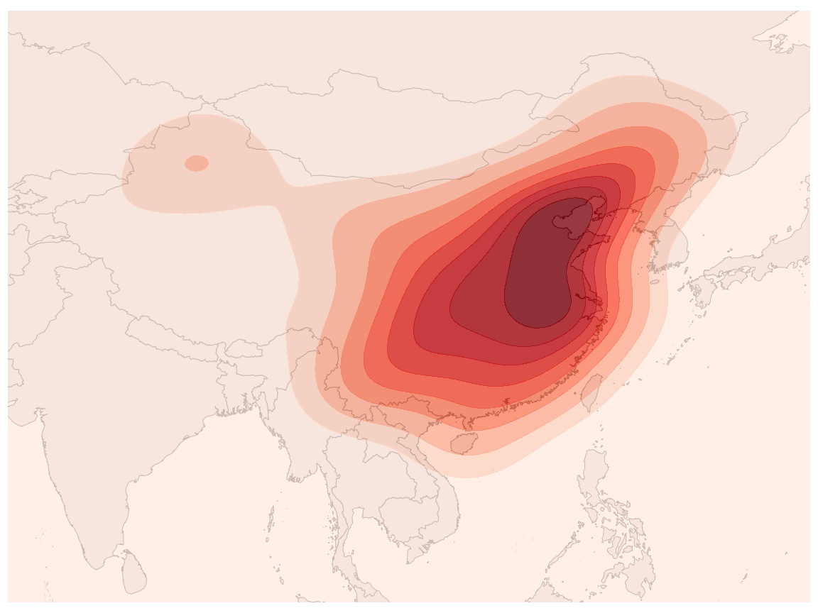 KDE(Kernel density estimation) Map