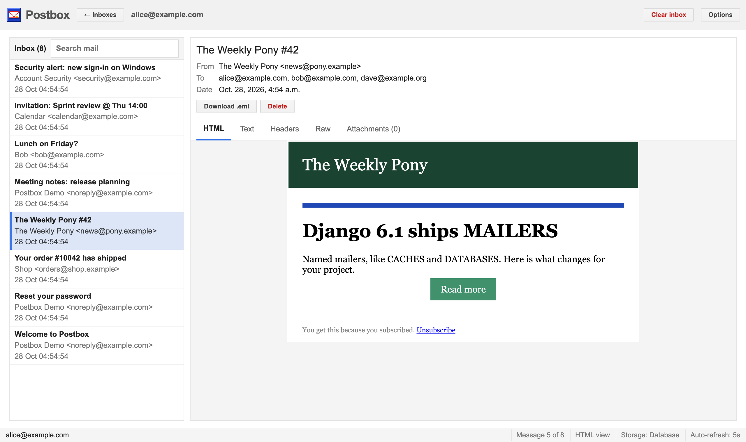 Inbox, mail2010 theme