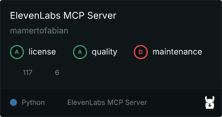 ElevenLabs Server MCP server